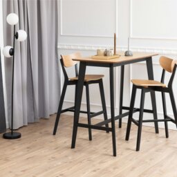 Rackhams Roxby Bar Stool, Black and Oak Set of 2 - 1 - thumbnail 4