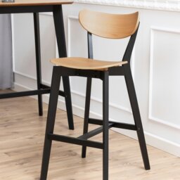 Rackhams Roxby Bar Stool, Black and Oak Set of 2 - 1 - thumbnail 6