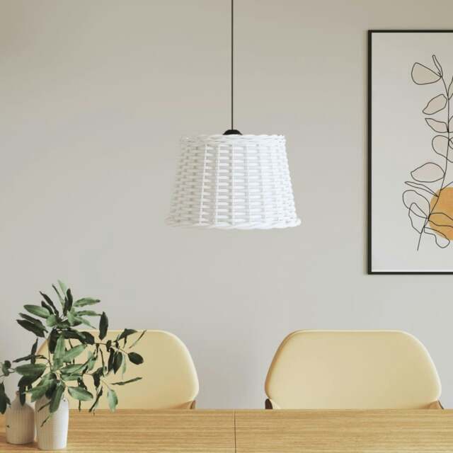 Rackhams Ceiling Lamp Shade White �_�”�_40x26 cm Wicker - image 1