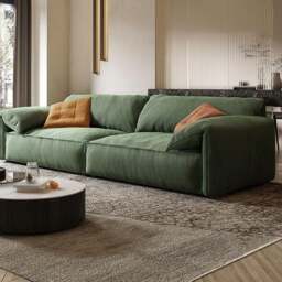 Rackhams Simon S20 Two Seater Sofa, Velvet - Yellow - Two Seater 210CM ( Comes in 1 Pc ) - No Ottoman - thumbnail 2