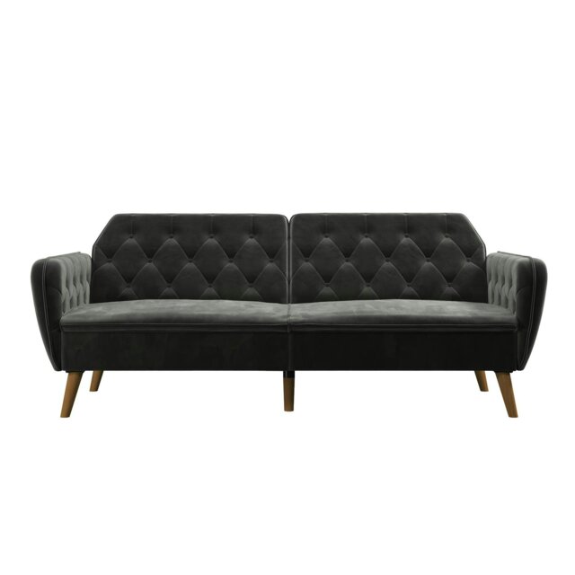 Rackhams Tallulah Sofa Bed with Memory Foam in Velvet Grey - Grey - image 1