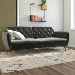 Rackhams Tallulah Sofa Bed with Memory Foam in Velvet Grey - Grey - thumbnail 5
