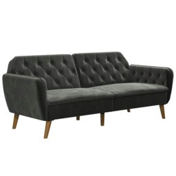 Rackhams Tallulah Sofa Bed with Memory Foam in Velvet Grey - Grey - thumbnail 2