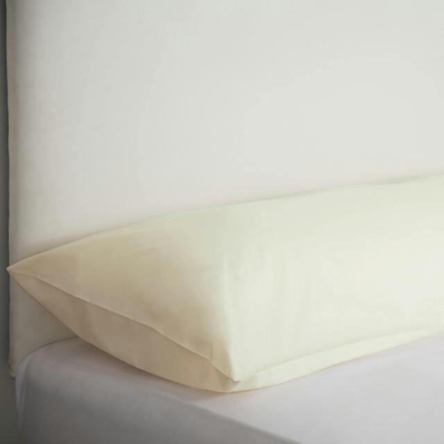 Rackhams Belladorm Easycare Percale Bolster Pillowcase - Ivory - Kingsize - Ivory - 50% Cotton/50% Polyester - image 1