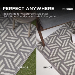 Rackhams Outdoor Rug Luxury Waterproof Reversible Recycled, For Garden, Luna Geometric - 120 x 180 cm - thumbnail 6