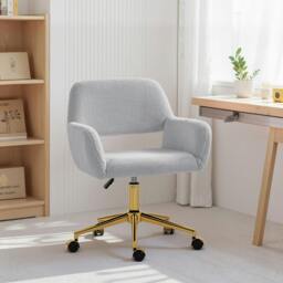 Rackhams Swivel Office Chair, Vanity Desk Chair with Adjustable Height, Wheels - Yes - Office Chair - Grey
