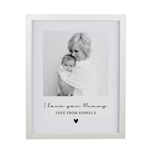 Rackhams Personalised Heart Photo Upload White Poster Frame - image 1