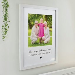 Rackhams Personalised Heart Photo Upload White Poster Frame - thumbnail 4
