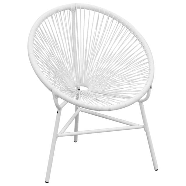 Rackhams Garden String Moon Chair Poly Rattan White