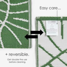 Rackhams Outdoor Rug Luxury Waterproof Reversible Recycled, For Garden, Ada Botanical - 180 x 270 cm - thumbnail 5