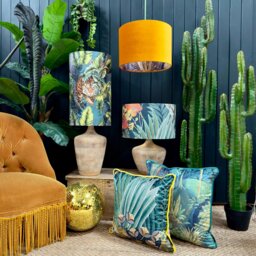 Rackhams Flint Big Cat Velvet Tube Lampshade - thumbnail 5