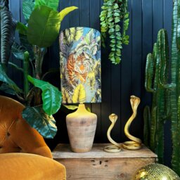 Rackhams Flint Big Cat Velvet Tube Lampshade - thumbnail 2