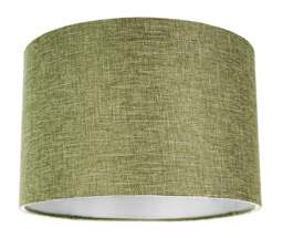 Rackhams Contemporary and Sleek Olive Sage Plain Linen Fabric Drum Lamp Shade 60w Maximum