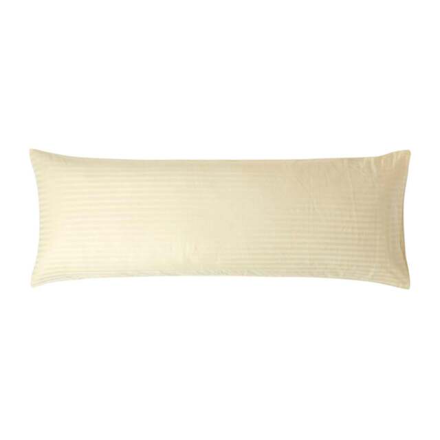 Rackhams Silky 330 TC Egyptian Cotton Satin Stripe Body Pillowcase - Pastel Yellow - image 1
