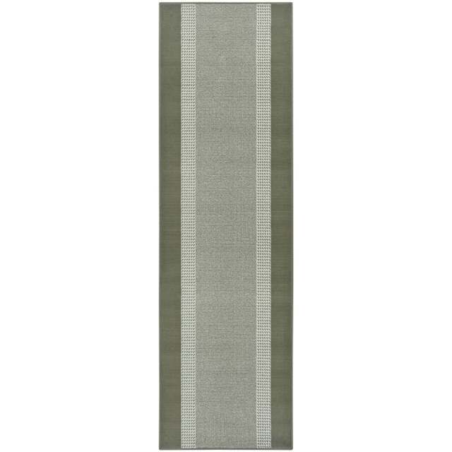 Rackhams Designer Velours Green Runner “Band” – Classic Elegance - 80X500 cm