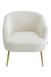 Rackhams Teddy Fabric Armchair with Metal Legs - White - thumbnail 4