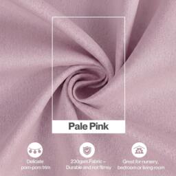 "Rackhams Pink Pom Pom Curtains for Nursery & Baby Girls Room 46""x72""  2 Panels" - thumbnail 6