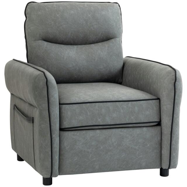 Rackhams Accent Chair, Faux Leather Armchair - Grey