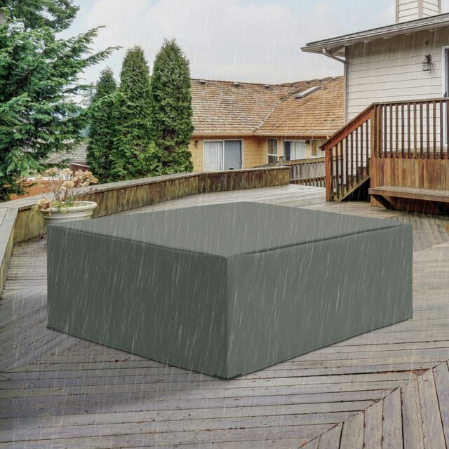 Rackhams 275x205cm Outdoor Furniture Protective Cover Water UV Resistant Beige - Dark Grey - Oxford Fabric - 27cm x 205cm x 90cm - image 1