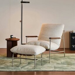 Rackhams Orozco Lounge Chair With Ottoman, Chenille - Others (Contact Us) - thumbnail 2