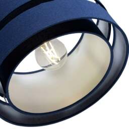 Rackhams Contemporary Quality Blue Linen Fabric Triple Tier Ceiling Pendant Light Shade - thumbnail 4