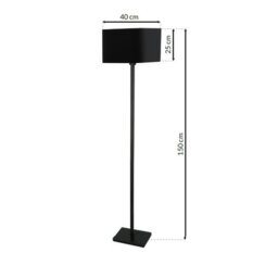 Rackhams Napoli Floor Lamp Matt Black And Gold Hand Made High Quality Metal And Fabric Construction - thumbnail 6