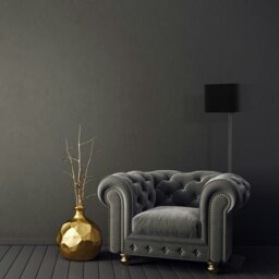 Rackhams Napoli Floor Lamp Matt Black And Gold Hand Made High Quality Metal And Fabric Construction - thumbnail 4