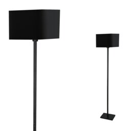 Rackhams Napoli Floor Lamp Matt Black And Gold Hand Made High Quality Metal And Fabric Construction - thumbnail 2