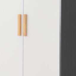 Rackhams Cleveland 2 Door Double Wardrobe - White, Grey, and Oak - thumbnail 4