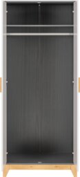 Rackhams Cleveland 2 Door Double Wardrobe - White, Grey, and Oak - thumbnail 3