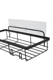 Rackhams 4Pcs No Drill Shower Caddy Set with Wall Stickers - Black - thumbnail 6