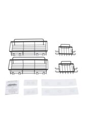 Rackhams 4Pcs No Drill Shower Caddy Set with Wall Stickers - Black - thumbnail 5