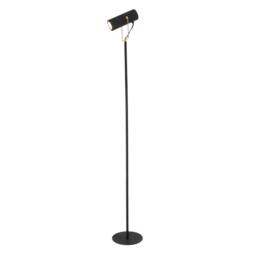Rackhams Modern Spot Floor Lamp in Matte Black and Gold with Adjustable Head - thumbnail 1
