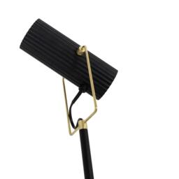 Rackhams Modern Spot Floor Lamp in Matte Black and Gold with Adjustable Head - thumbnail 4