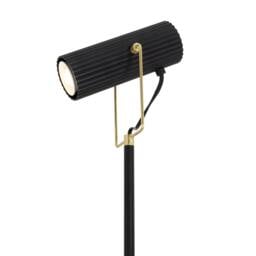 Rackhams Modern Spot Floor Lamp in Matte Black and Gold with Adjustable Head - thumbnail 2