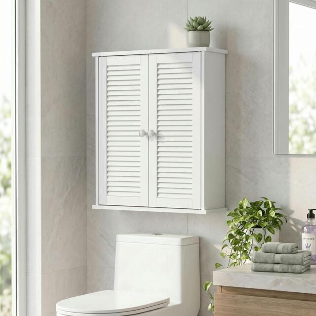 Rackhams Bathroom Cabinet with Adjustable Shelf, White - image 1