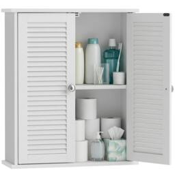 Rackhams Bathroom Cabinet with Adjustable Shelf, White - thumbnail 2