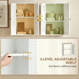 Rackhams Bathroom Cabinet with Adjustable Shelf, White - thumbnail 5