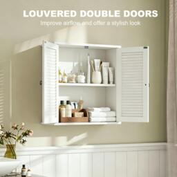 Rackhams Bathroom Cabinet with Adjustable Shelf, White - thumbnail 4