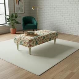 Rackhams Artistic Living Room Pouffe – Long Upholstered Footstool for Stylish Seating & Coffee Table - 19 x 17 Inches (48 x 43cm) - thumbnail 3