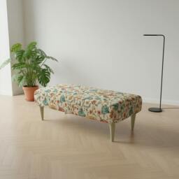 Rackhams Artistic Living Room Pouffe – Long Upholstered Footstool for Stylish Seating & Coffee Table - 19 x 17 Inches (48 x 43cm) - thumbnail 4