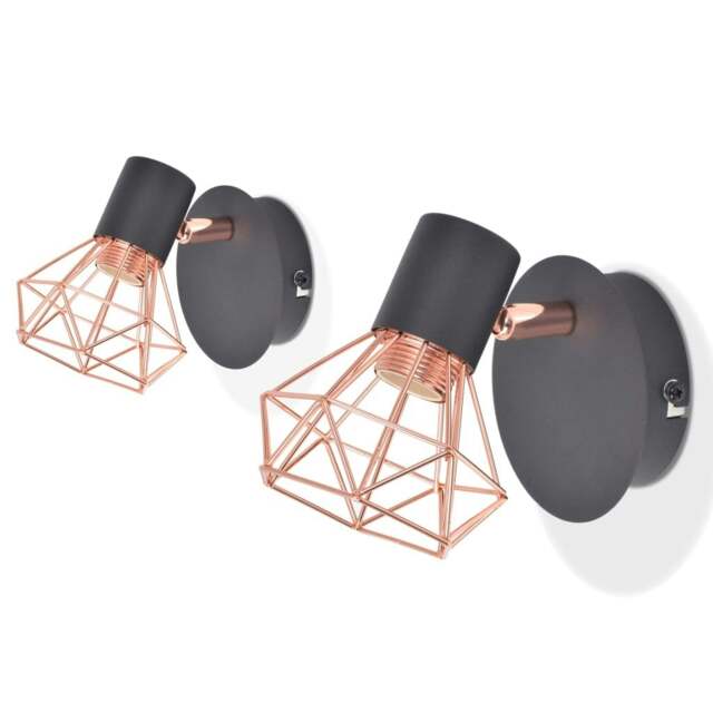 Rackhams Wall Lamp 2 pcs E14 Black and Copper