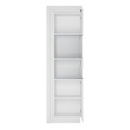 Rackhams Lyon Tall narrow display cabinet (RHD) (including LED lighting) in White and High Gloss - Full Assembly Required - White - High Gloss - thumbnail 2