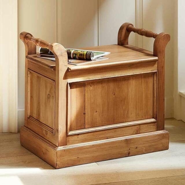 Rackhams Storage Seat, Solid Pine Hinged Bench Box, Homewear