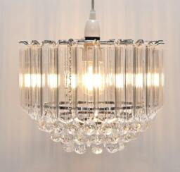 Rackhams Demi Clear And Chrome Easy-Fit Pendant - thumbnail 3