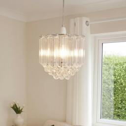 Rackhams Demi Clear And Chrome Easy-Fit Pendant
