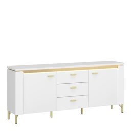 Rackhams Lazio TV Cabinet 2 Door 3 Drawer in Alpine White/White Gloss - 1 - thumbnail 1