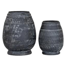 Rackhams Etched Collection Tall Vase - Black - 32cm x 25cm x 25cm - Black - 100% Mixed - thumbnail 4