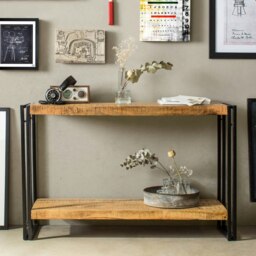 Rackhams Console Table Herica Industrial Vintage - Wood - 1 - 120CM X35 X 76CM  (LXDXH) - thumbnail 4