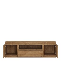 Rackhams Fribo 2 Door 1 Drawer 166cm Wide TV Cabinet in Oak - 1 - thumbnail 2
